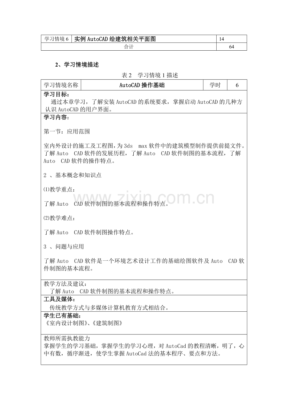 AutoCAD课程教学大纲.doc_第2页