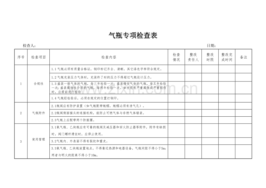 气瓶专项检查表.docx_第1页