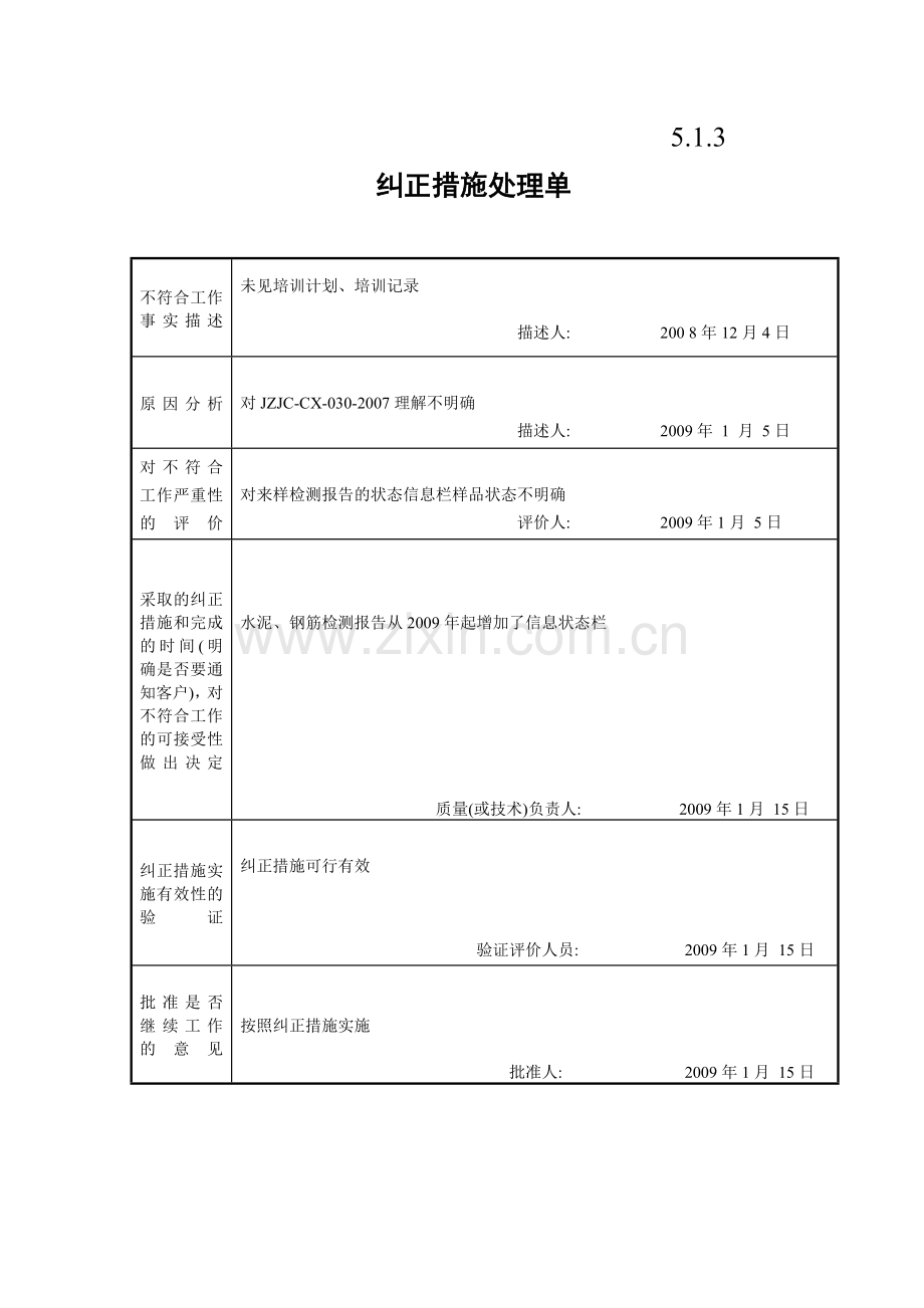 实验室纠正措施处理单.doc_第3页