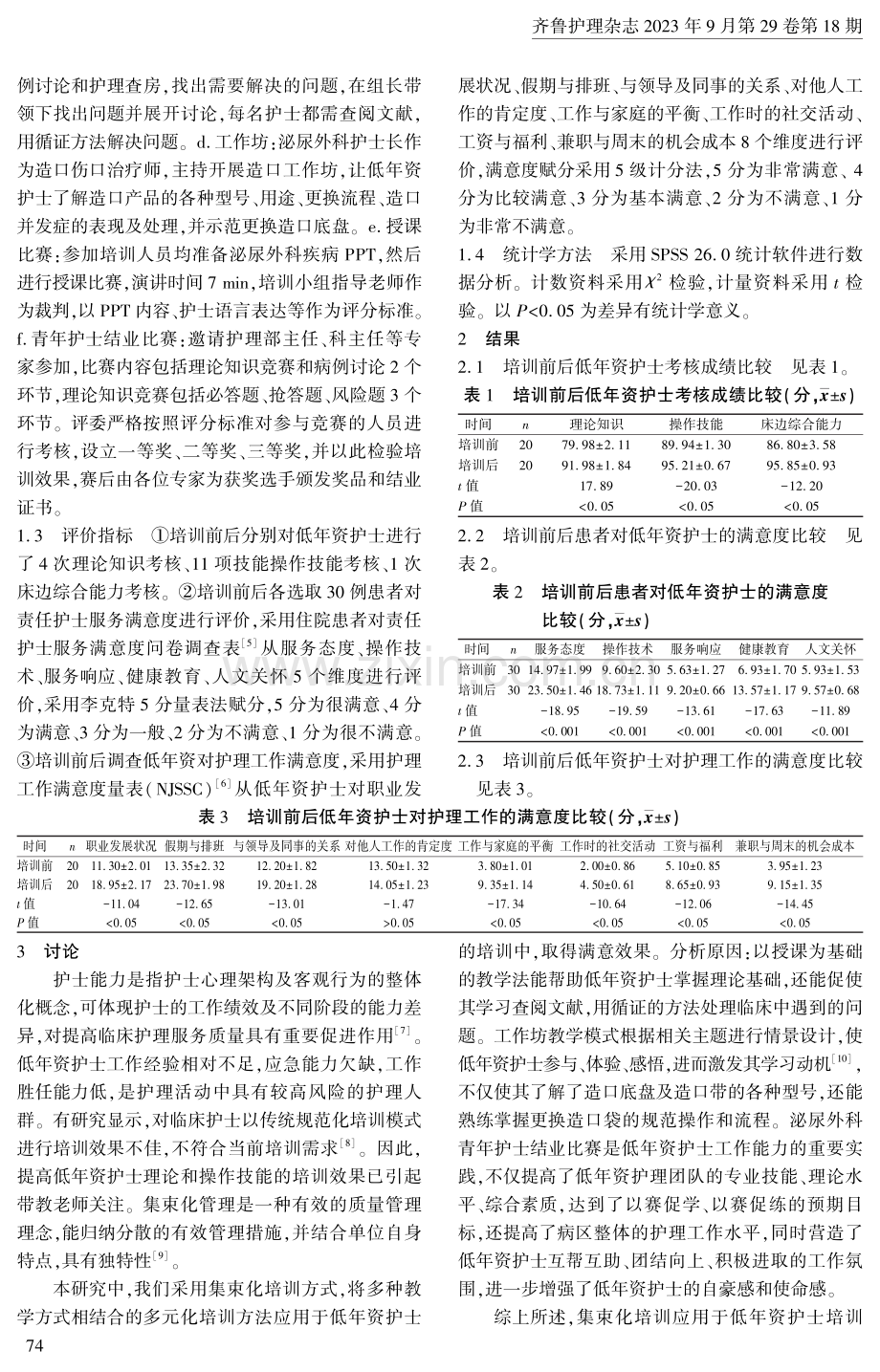 集束化管理在泌尿外科病区低年资护士培训中的应用.pdf_第2页