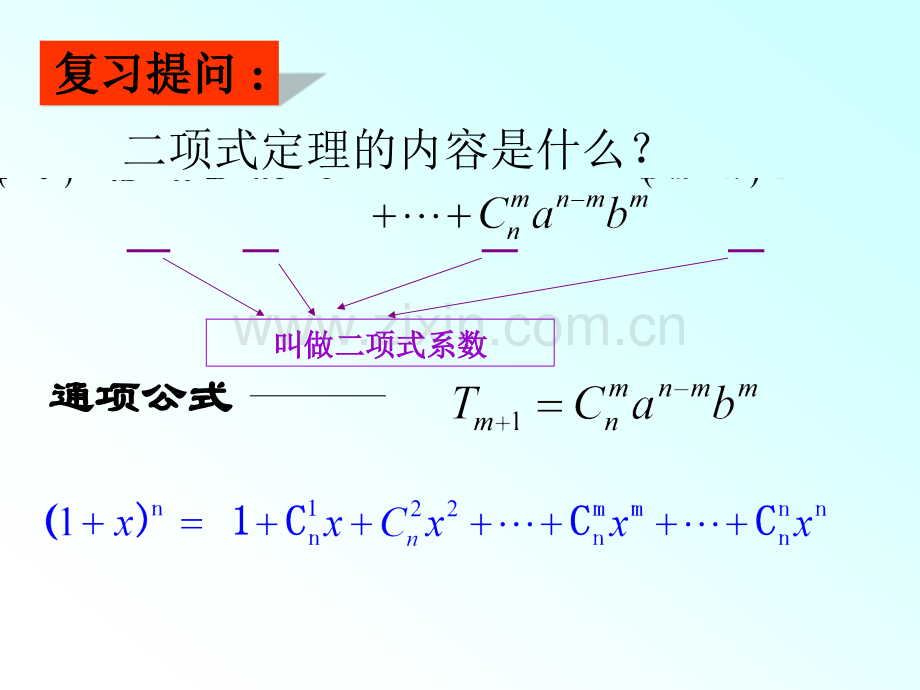 二项式定理及二项式系数的性质应用.pptx_第1页