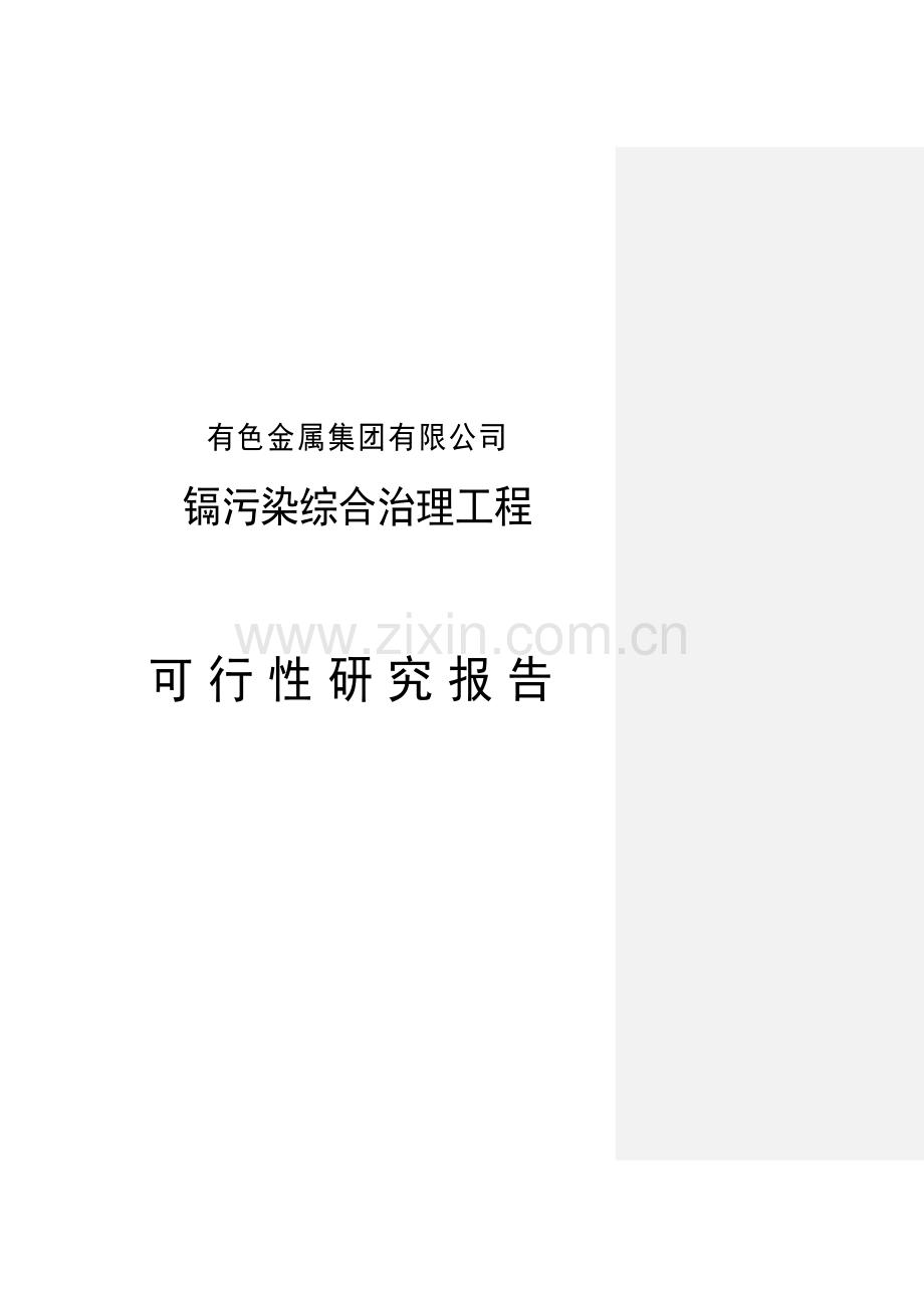 镉污染综合治理工程项目申请立项可研报告.doc_第1页