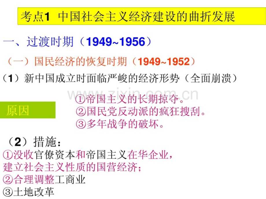 专题复习九中国特色社会主义建设的道路.pptx_第3页