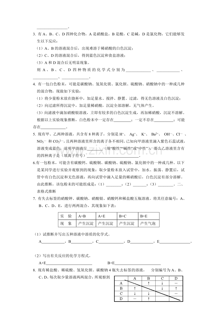 中考化学推断题知识汇编.doc_第3页