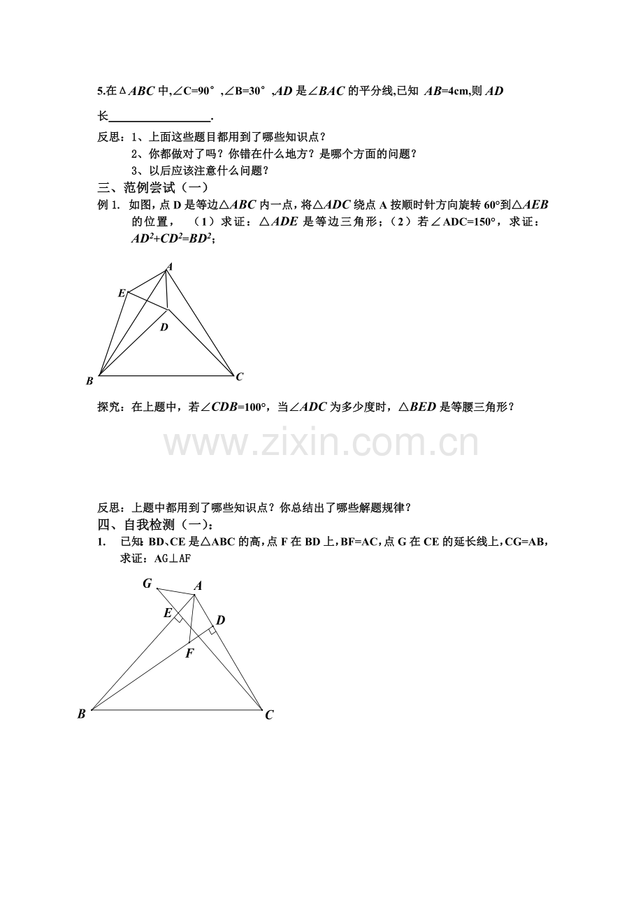 三角形的有关证明复习学案.doc_第2页