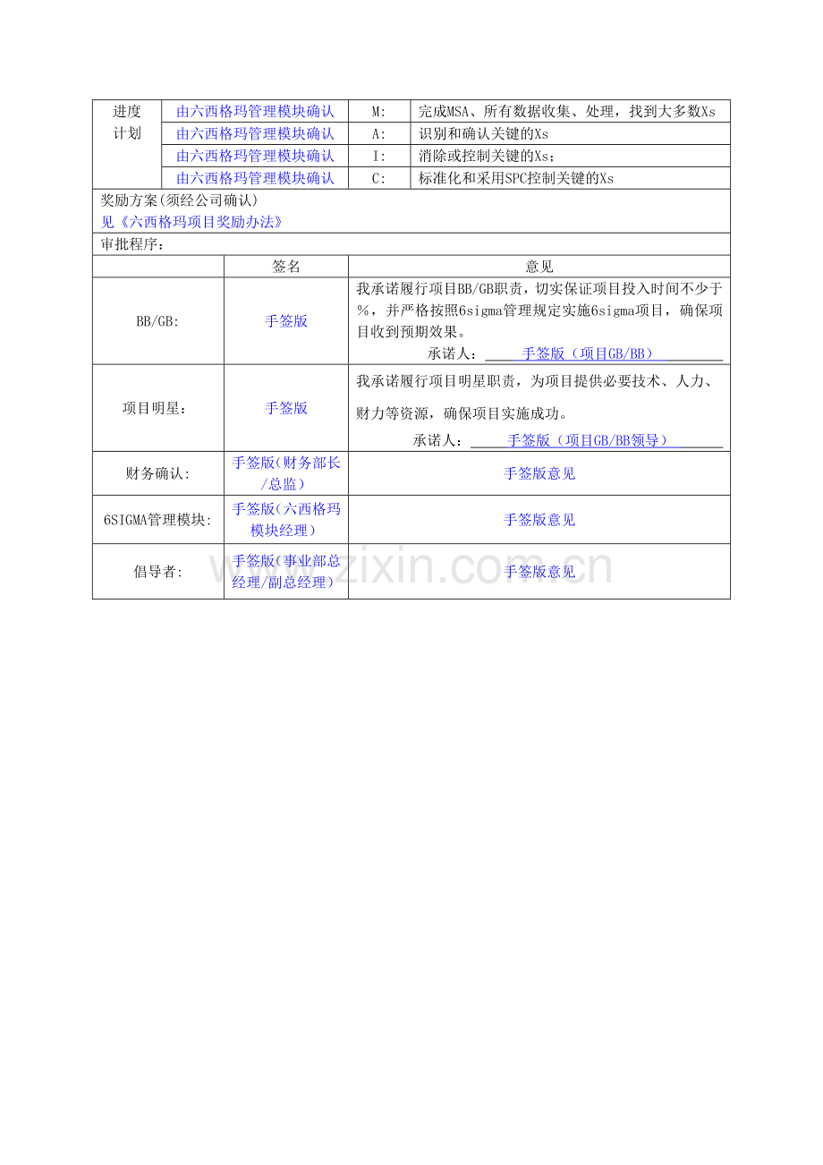 六西格玛项目立项申请书填写指引及品质精益成本项目模版.doc_第2页