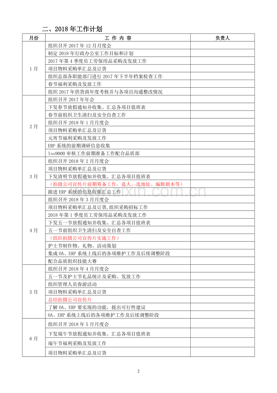 行政办公室工作计划.doc_第2页