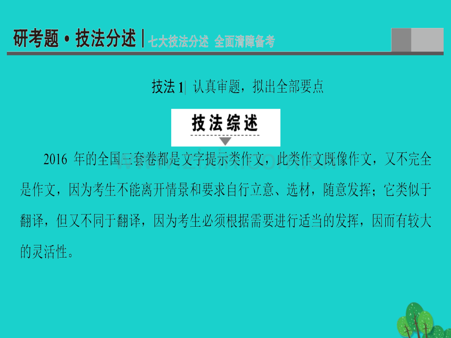 高三英语二轮复习专题6书面表达技法1认真审题拟出全部要点.pptx_第3页