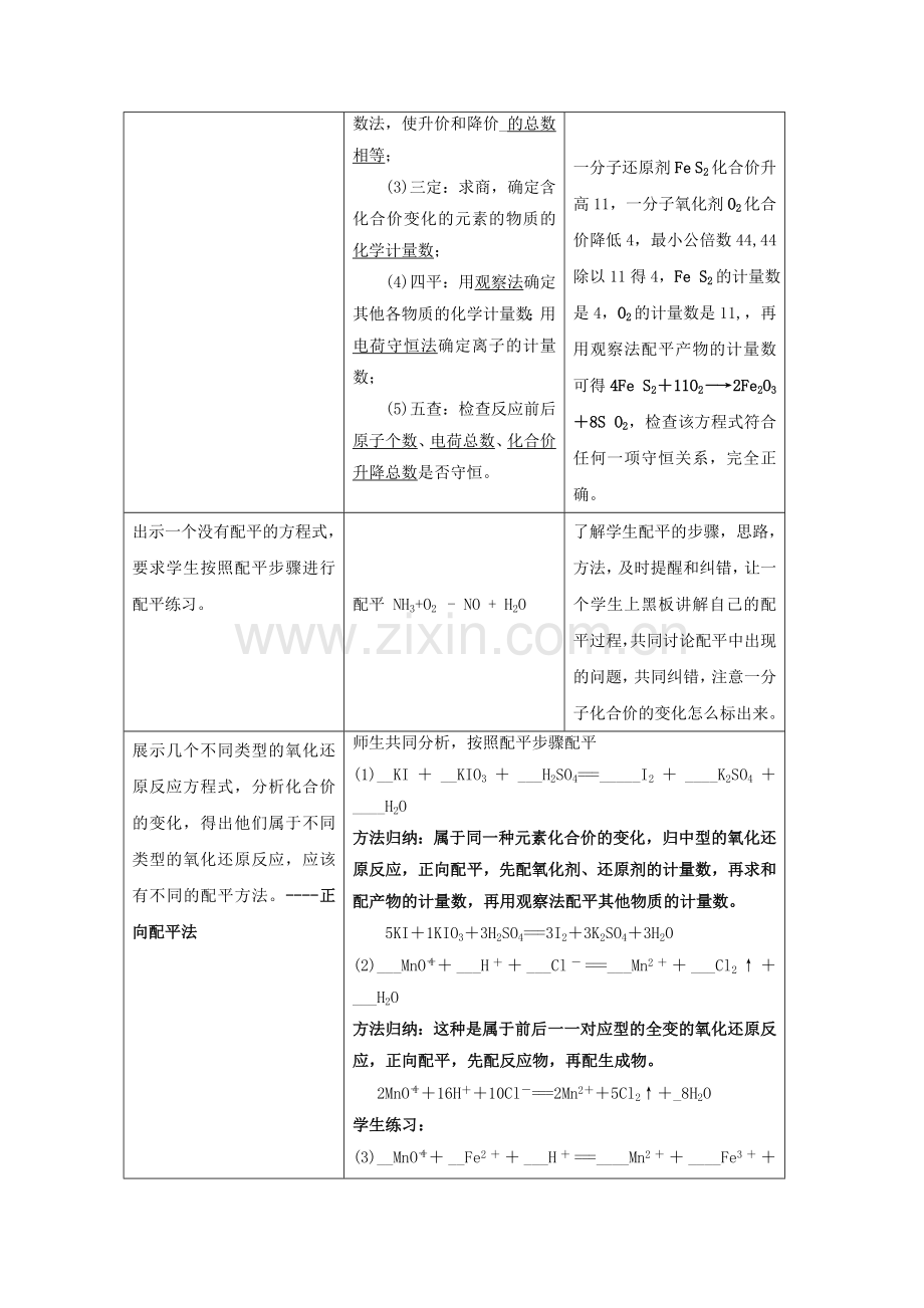 高三化学一轮复习-氧化还原反应的配平教学设计.doc_第2页