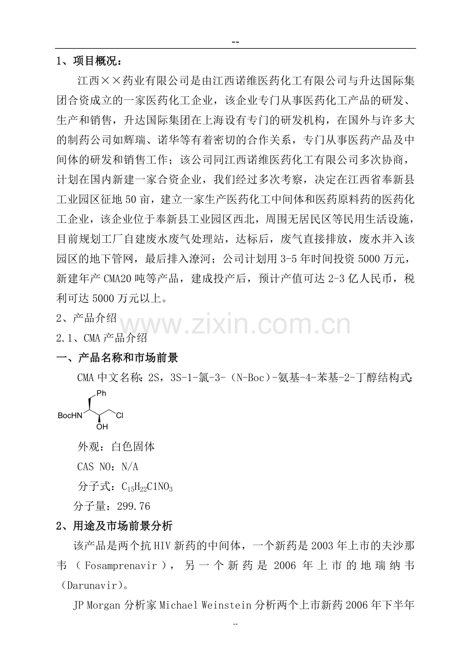 新建cma20吨、白黎芦醇20吨等项目工程可行性研究报告.doc_第2页