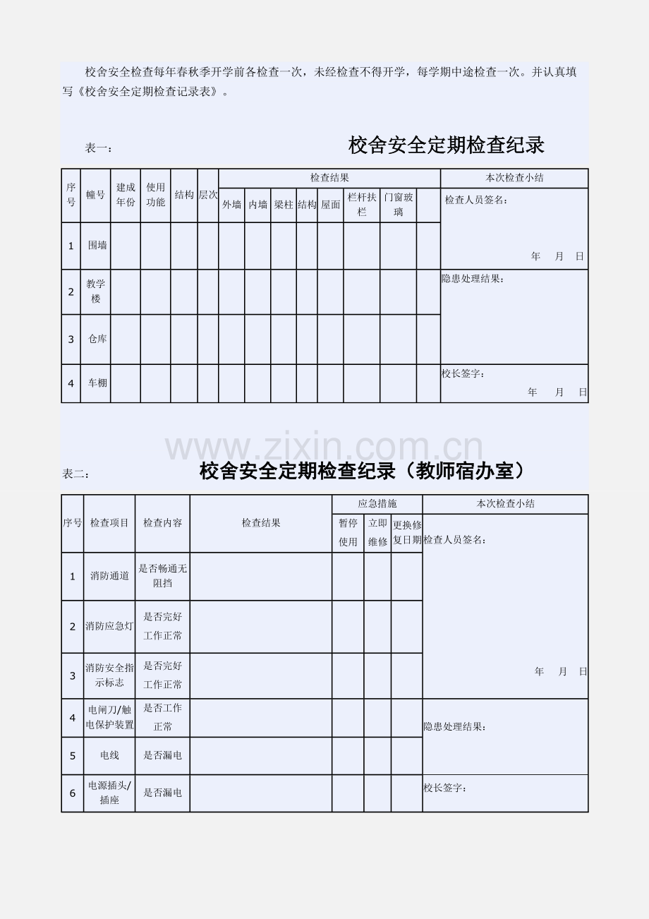 25寨子小学校舍安全定期检查记录表.doc_第2页