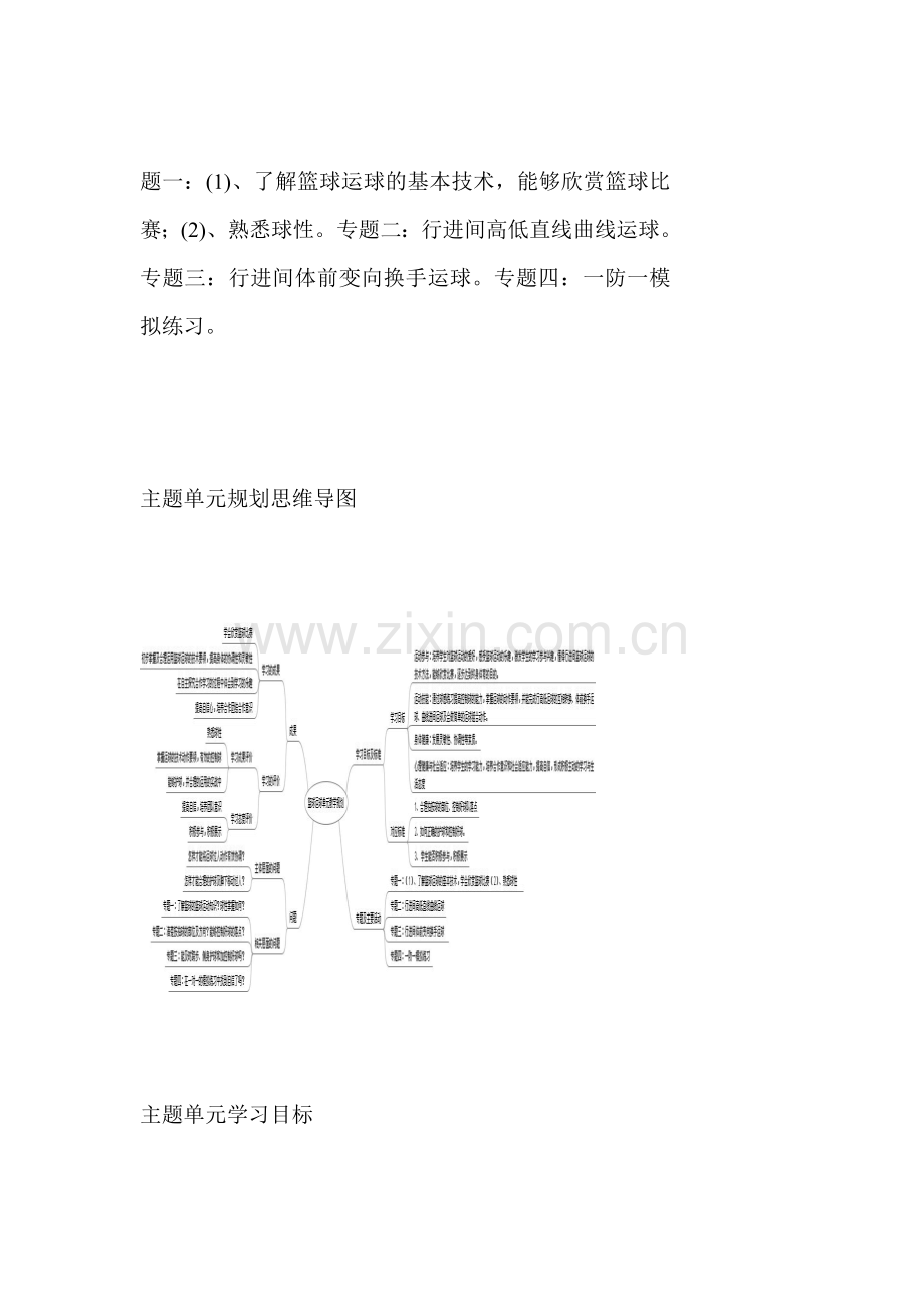 初中体育篮球行进间运球单元教学设计以及思维导图.doc_第2页