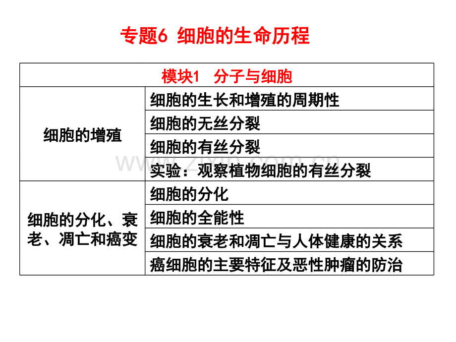 高三生物二轮复习题型分析专项06细胞生命历程.pptx_第1页