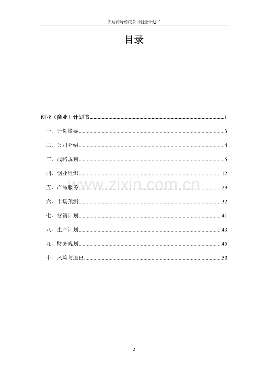 天赐两缘婚庆公司可行性研究报告.doc_第2页