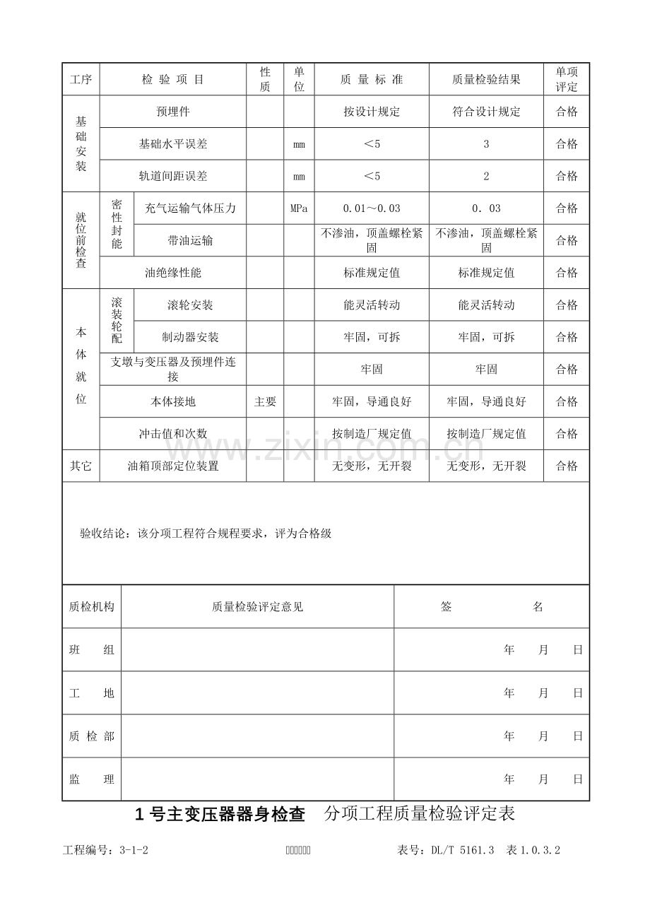 主变压器系统及其附属设备安装单位工程质量验收评定表要点.doc_第3页