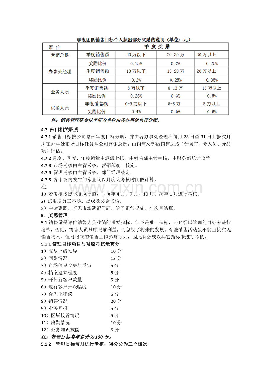 销售部薪资分配及绩效考核管理办法.doc_第3页