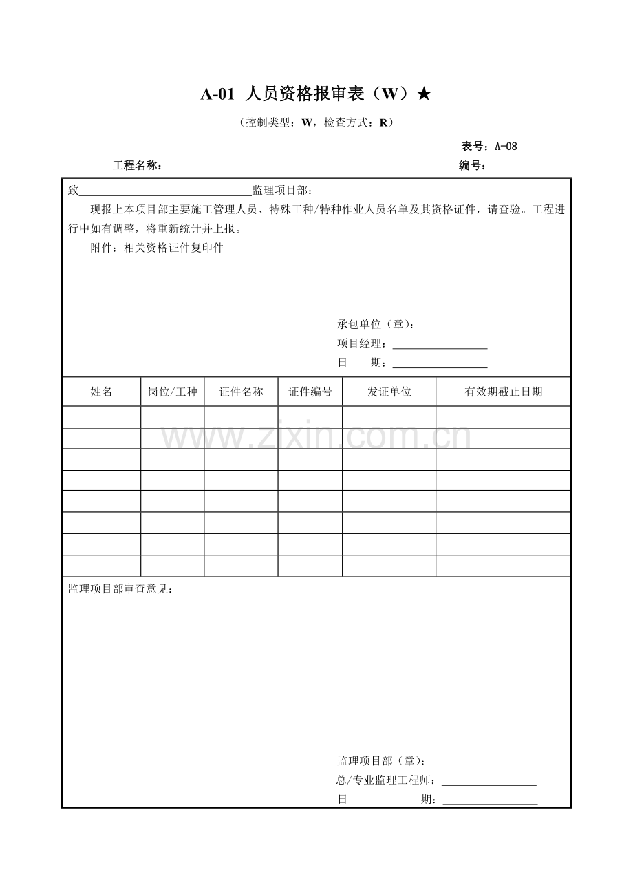 人员资格报审表.doc_第1页