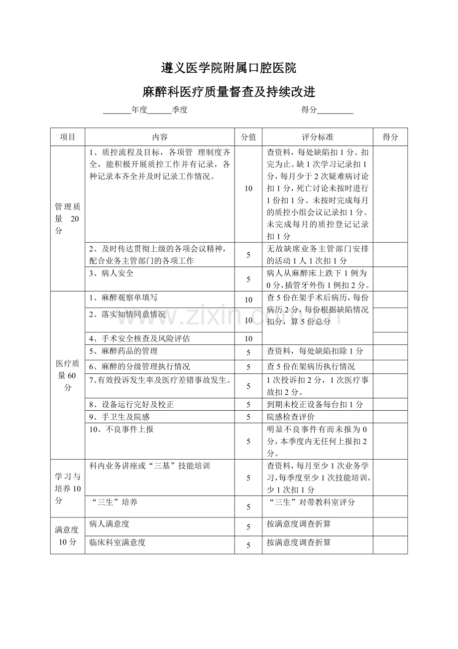 医疗质量督导检查表.doc_第3页