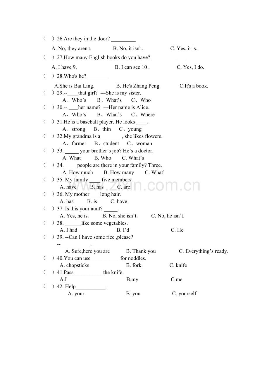 四年级上册英语专项练习.doc_第3页