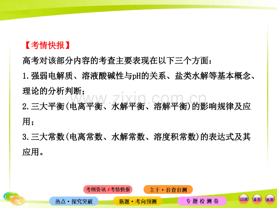 备战2014高考化学专题辅导与训练24电解质溶液通用版.pptx_第3页