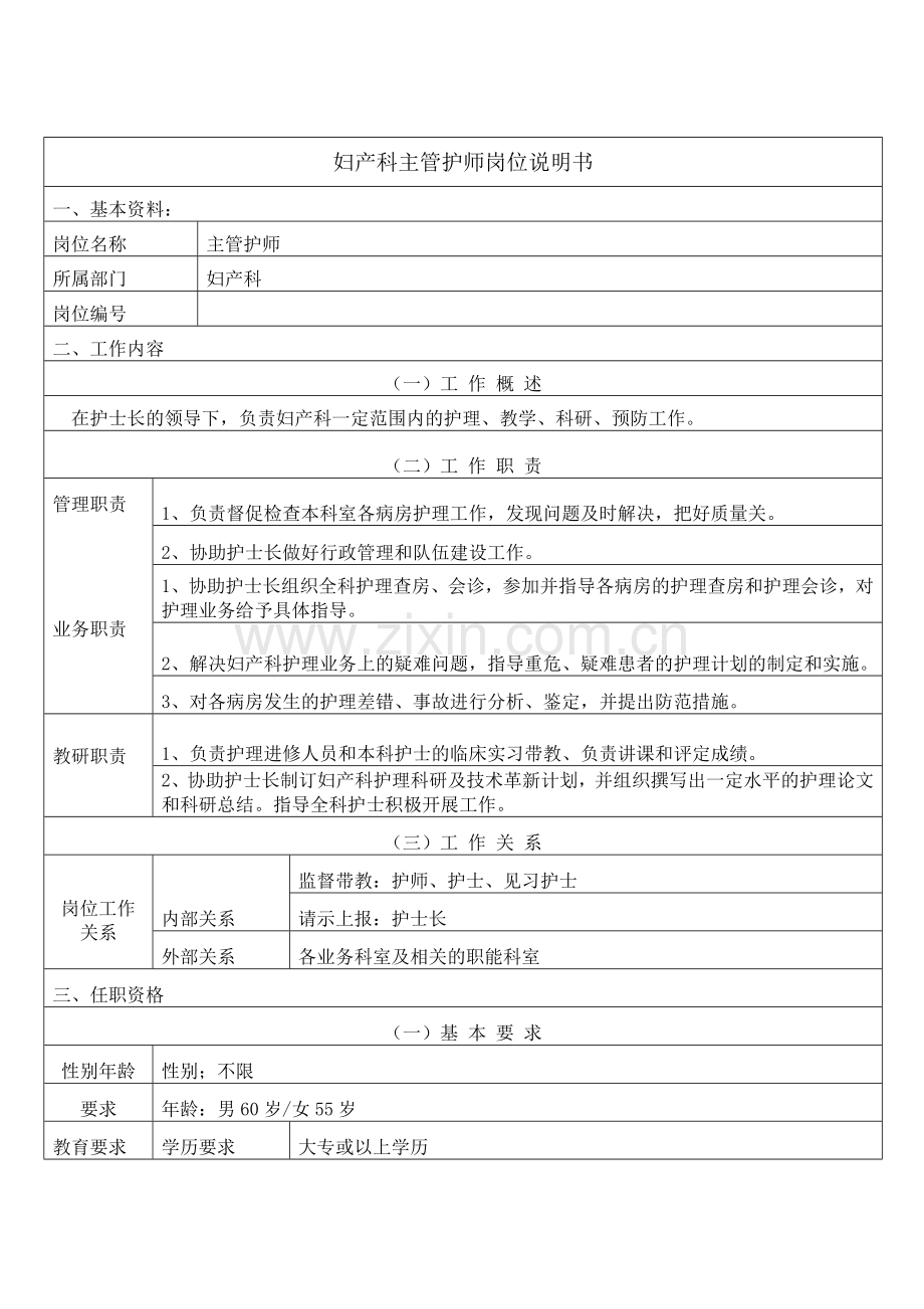 妇产科岗位说明书DOC.doc_第3页