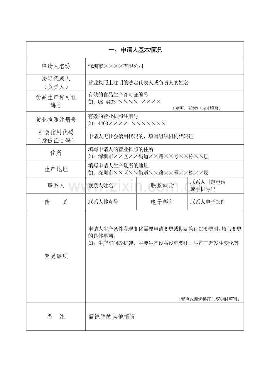 食品生产许可申请书深圳地区模版.doc_第3页
