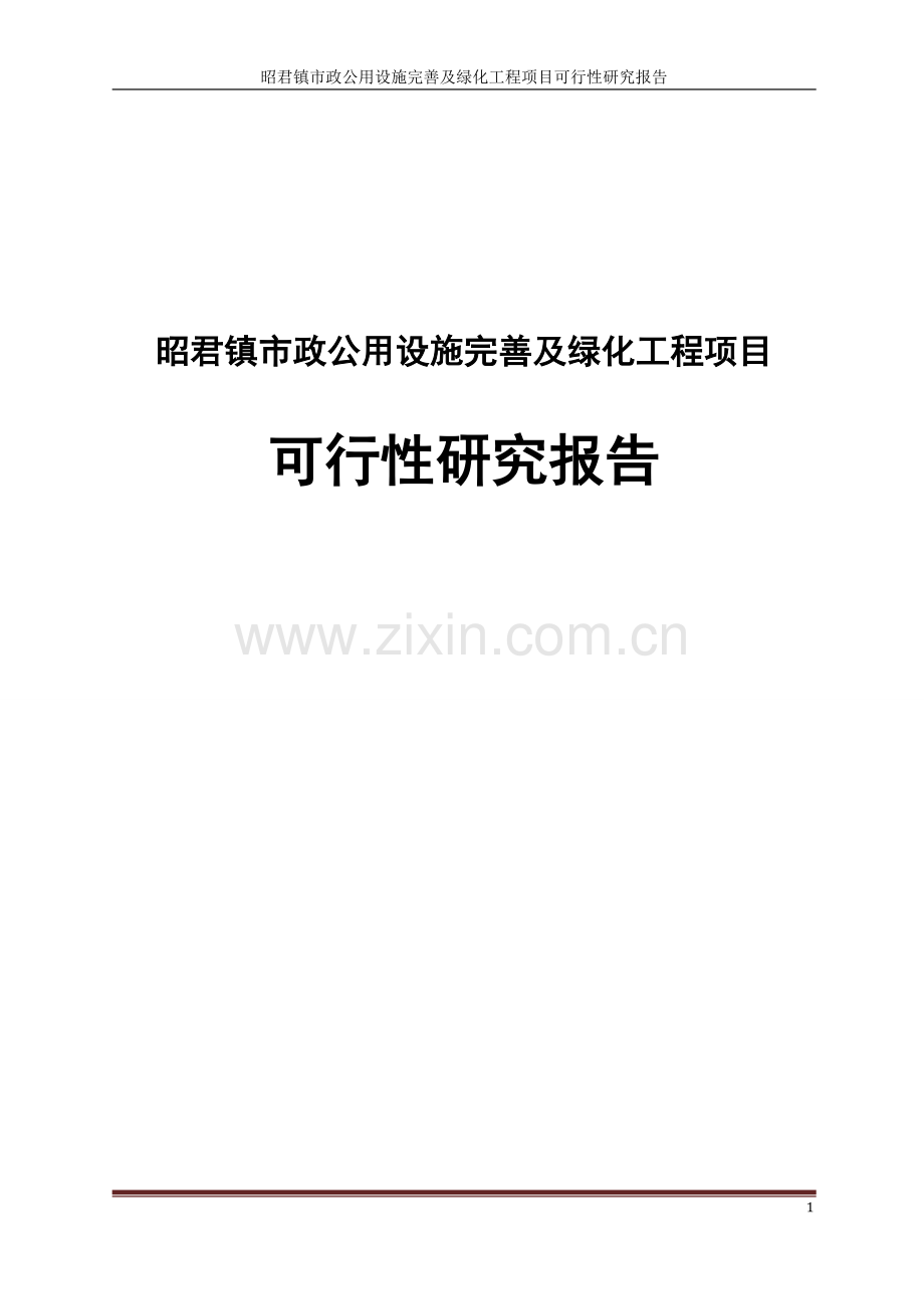 昭君镇市政公用设施完善及绿化工程项目可行性研究报告.doc_第1页