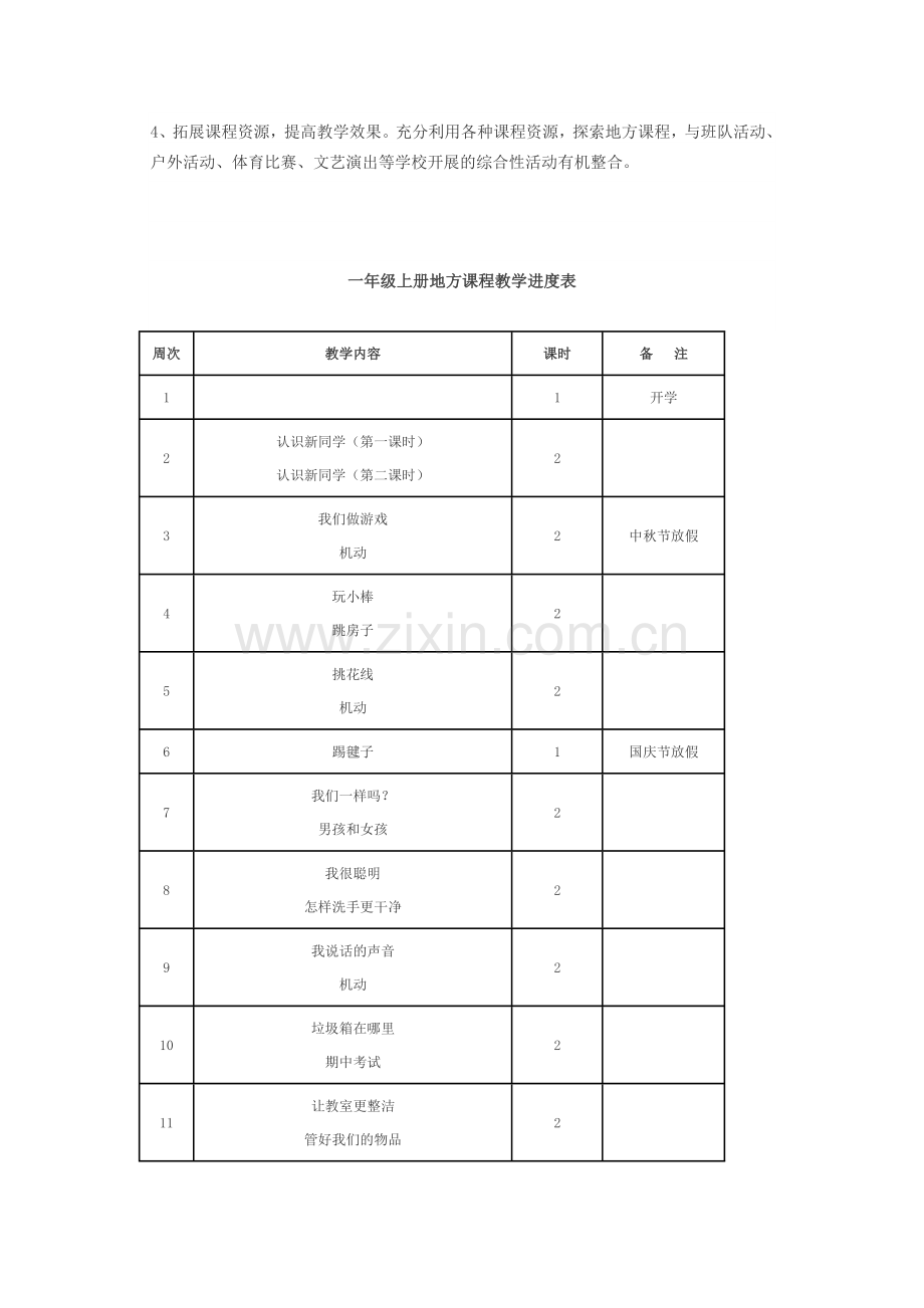 一年级上册地方课程教学计划教案.doc_第2页