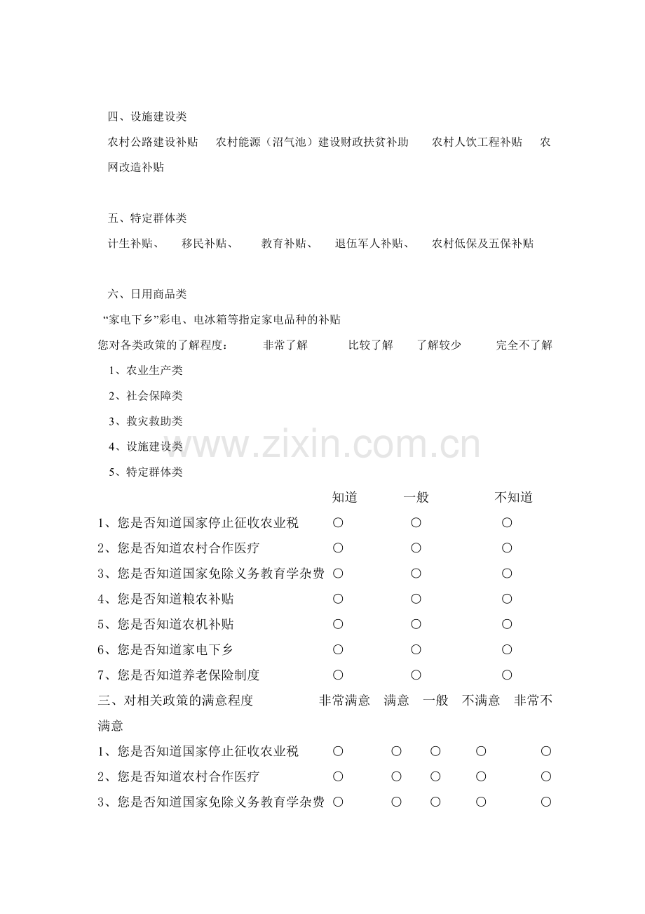 惠农政策落实情况调查问卷.doc_第2页