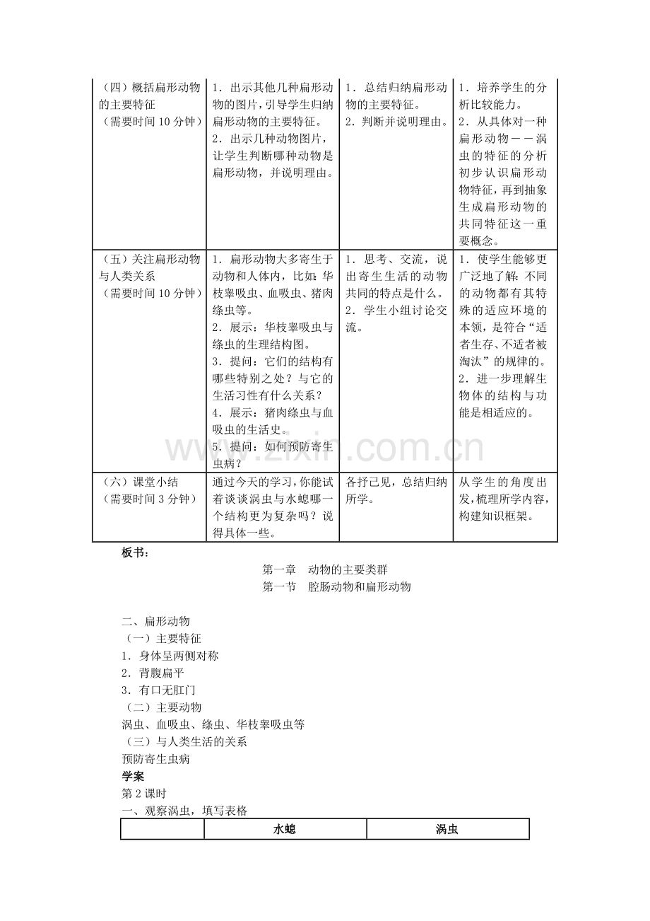 八年级生物上册-5-1-1-腔肠动物和扁形动物(第2课时)教学设计-(新版)新人教版1.doc_第2页