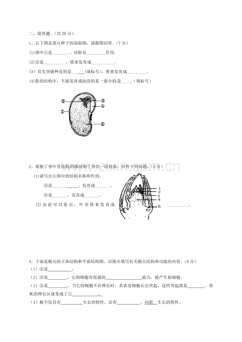 八年级生物上学期第一次月考试题无答案-新人教版6.doc_第3页