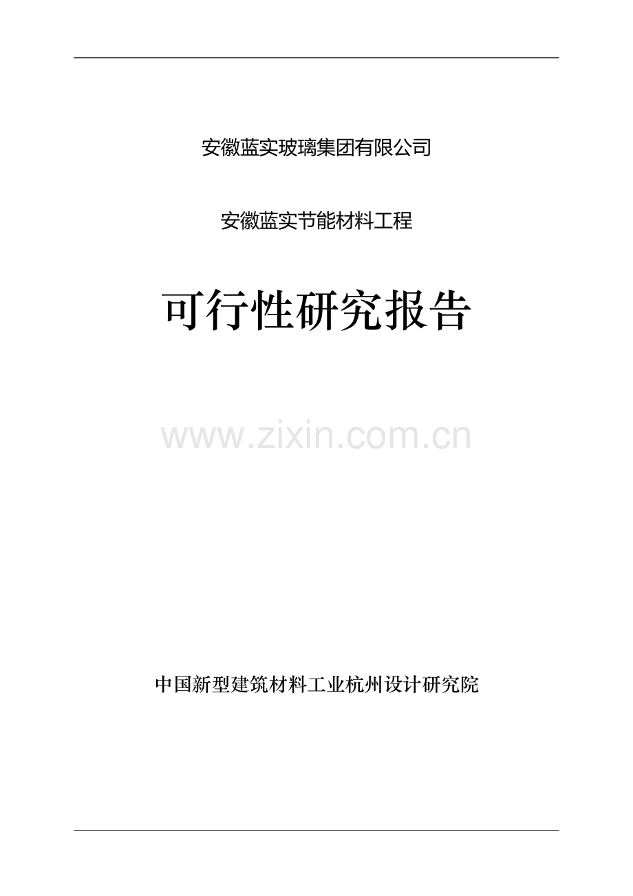 安徽蓝实节能材料工程可行性研究报告.doc_第1页