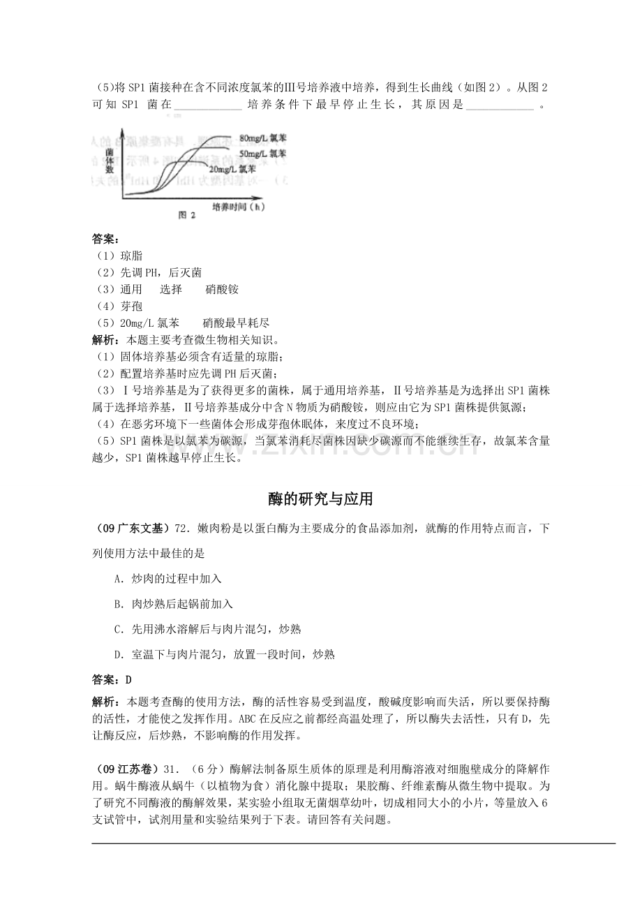 高考生物试题分类汇编——生物技术实践.doc_第3页