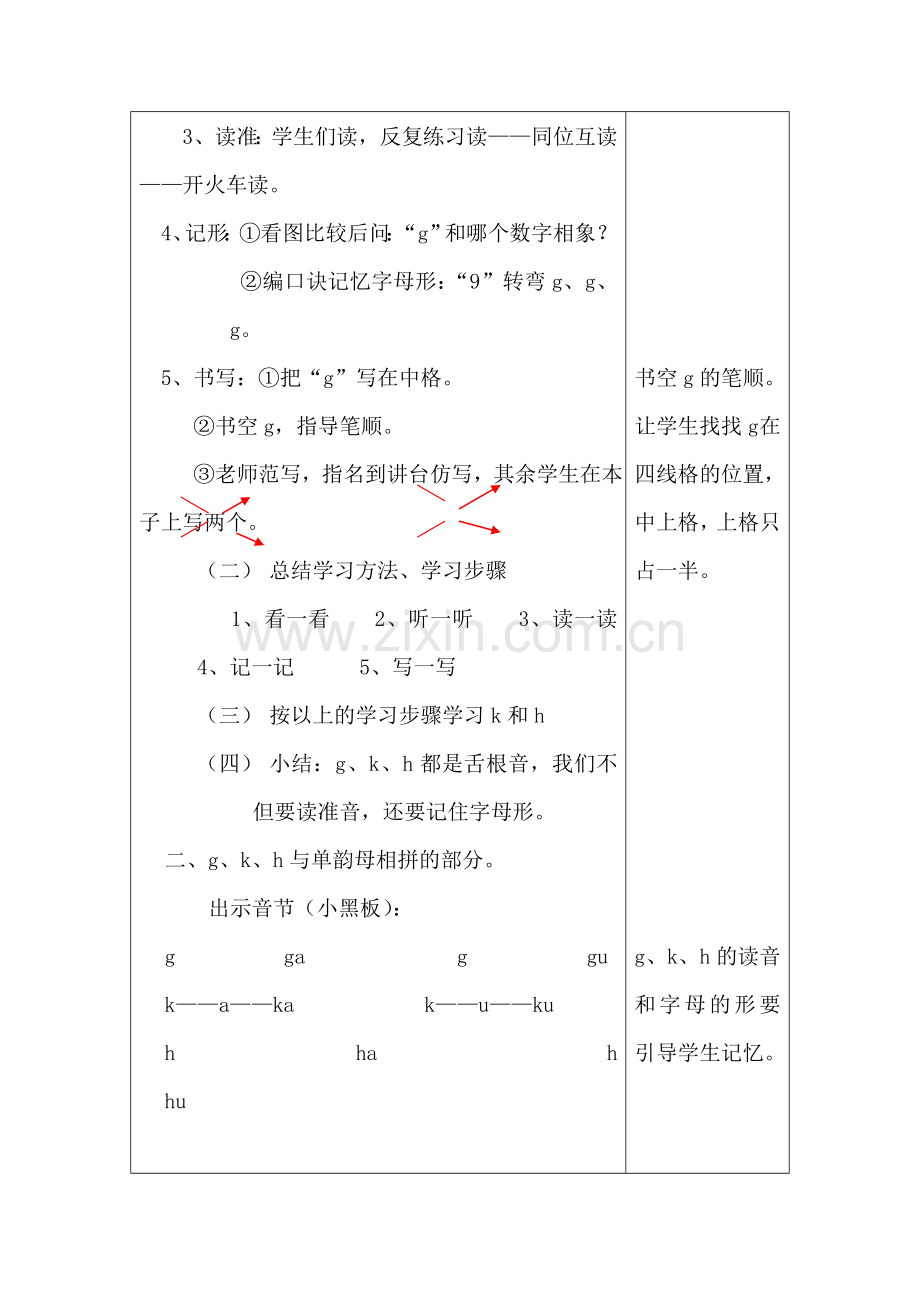 一年级上语文教案汉语拼音-g-k-h人教新课标.doc_第2页