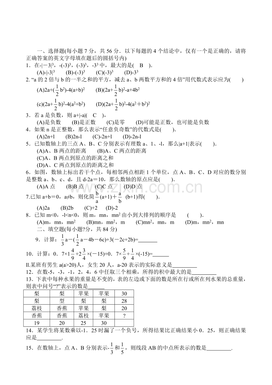 初中数学竞赛题含答案.doc_第1页