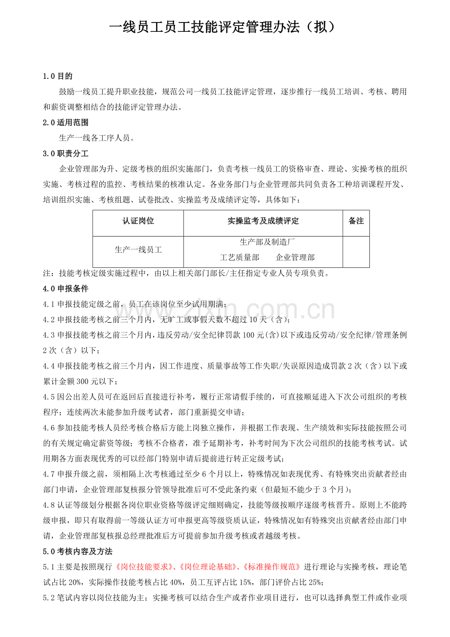 员工技能评定管理办法.doc_第1页