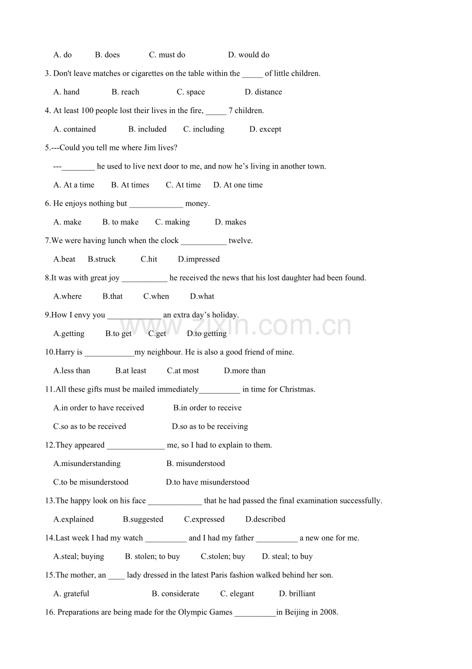 高一英语英语选修7-Unit2-Robots单元测试新人教版.doc_第3页