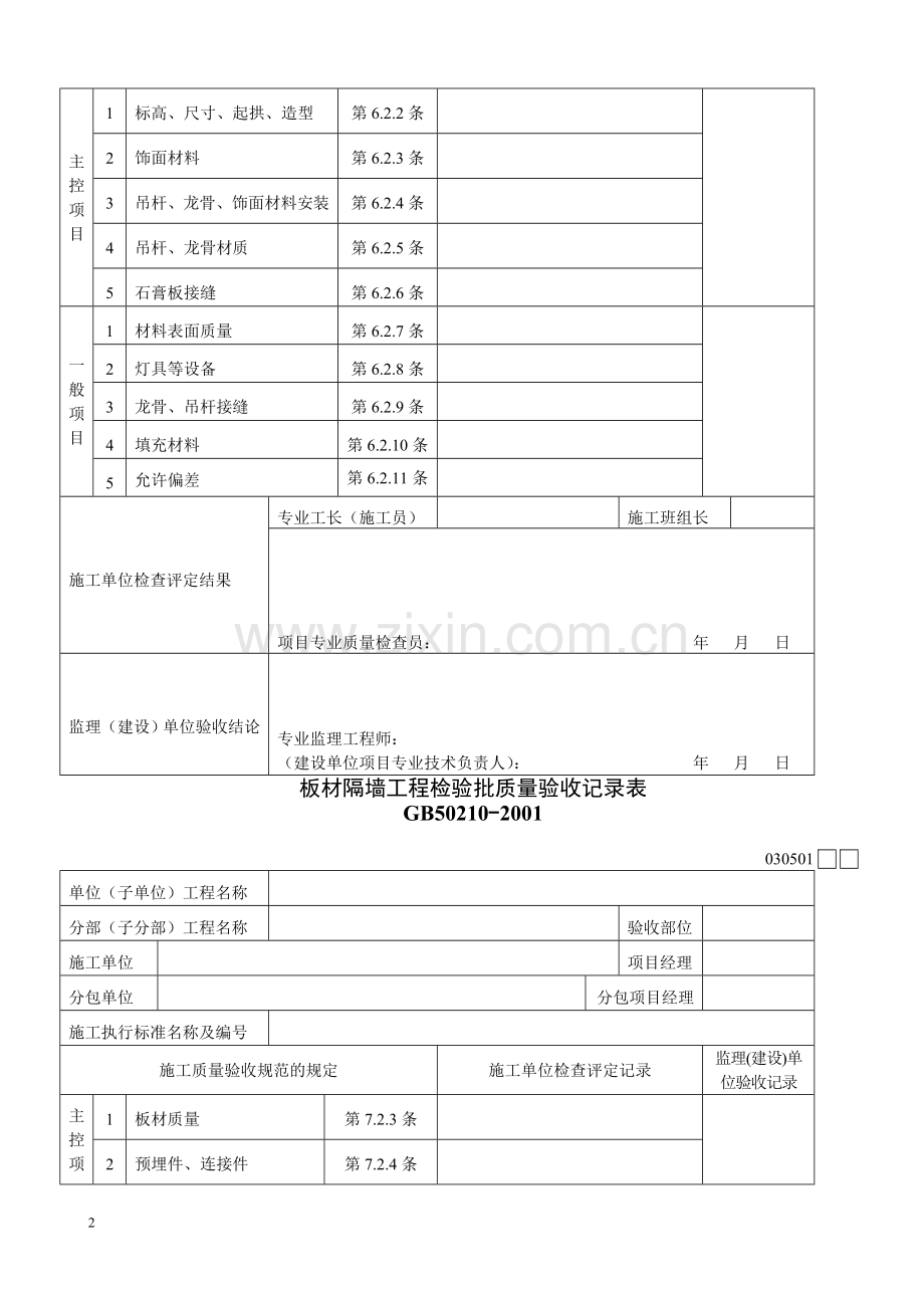 变压器箱式变电所安装检验批质量验收记录表060102.doc_第3页