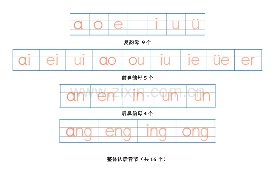 汉语拼音字母表四线格书写A4直接打印.doc_第2页