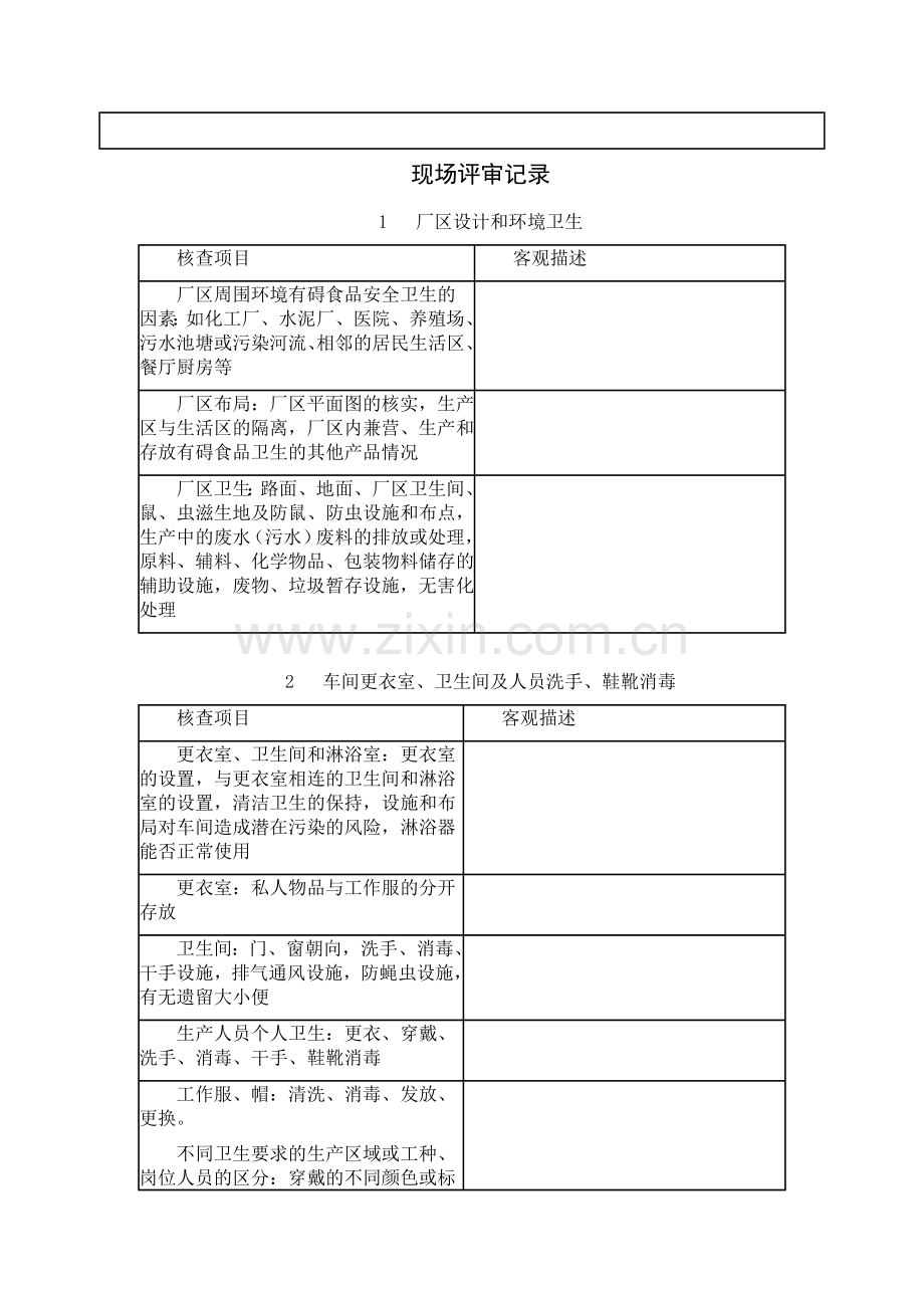 食品企业的文件现场评审记录.doc_第2页