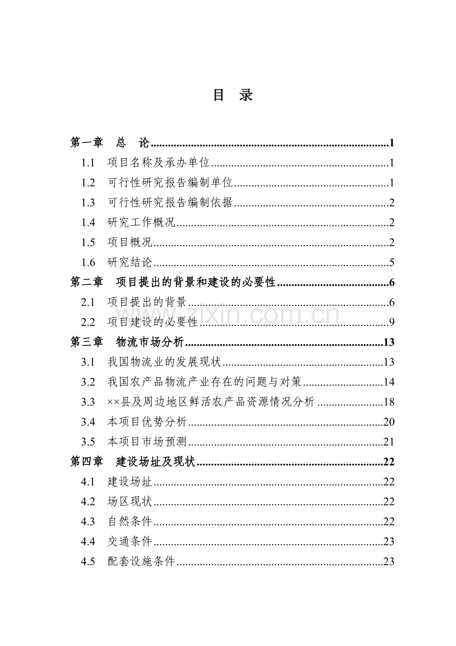 国际物流城项目申请立项可研报告.doc_第1页