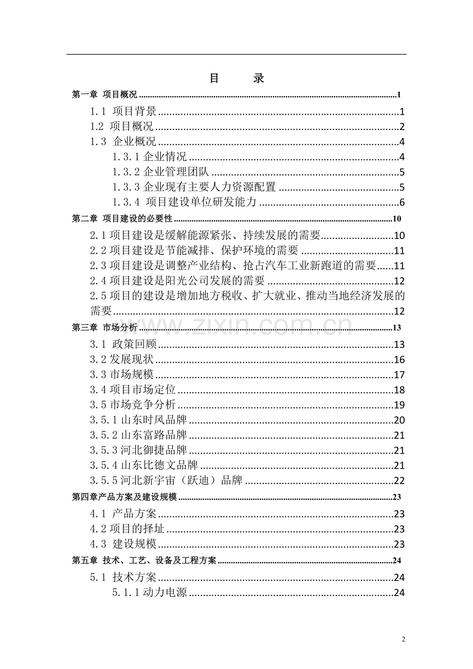 电动汽车项目可行性研究报告书.doc_第2页