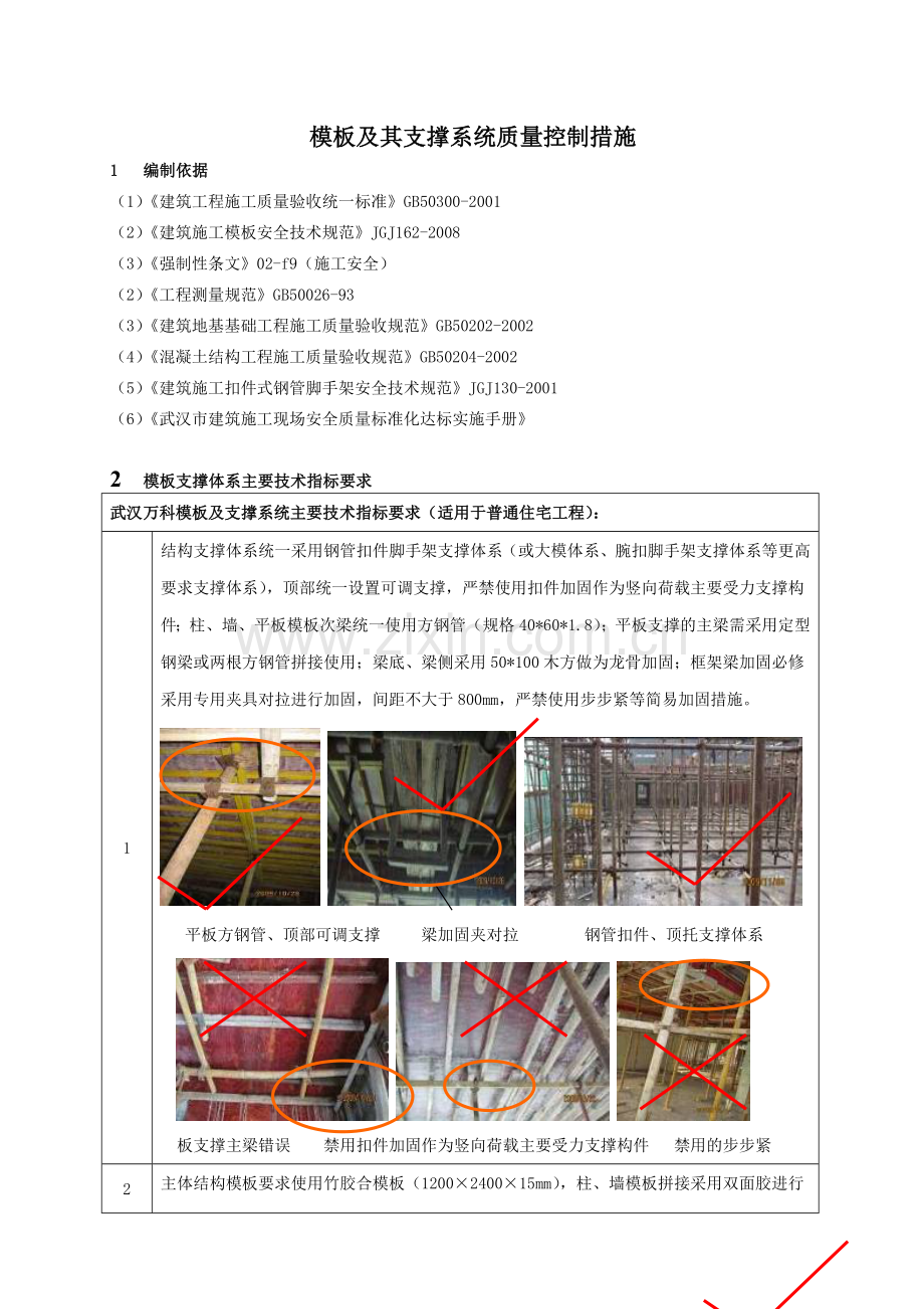 WHGCJSBZ001模板及其支撑系统质量控制技术措施A0版.doc_第2页