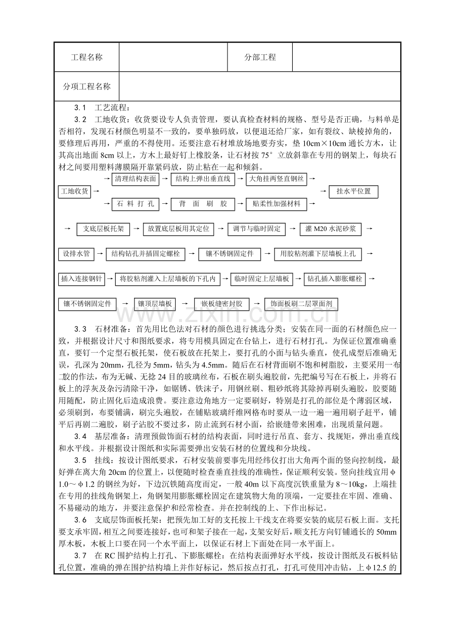 24大理石花岗石干挂施工工艺.doc_第2页