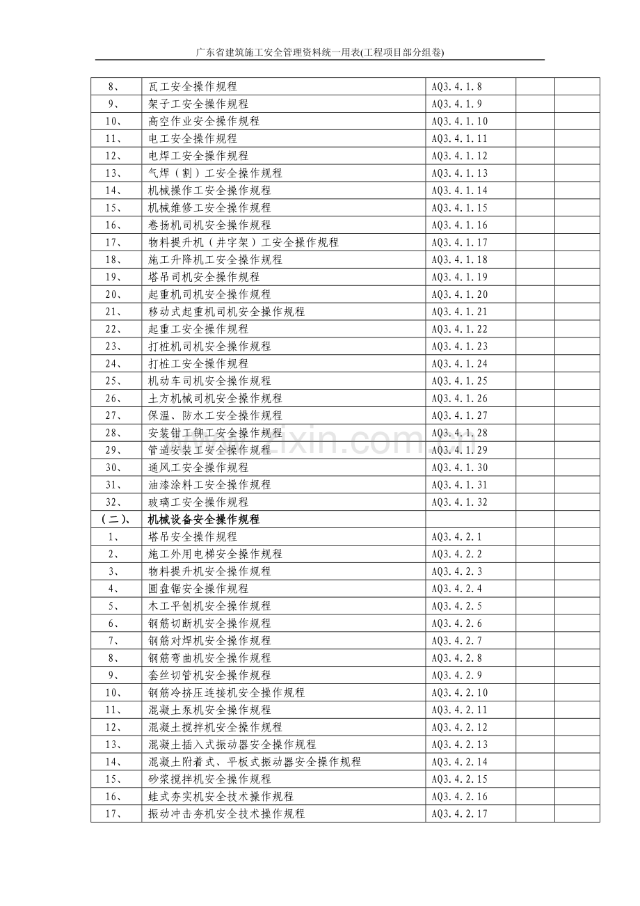 广东省建筑施工安全管理资料统一用表工程项目部分组卷.doc_第2页