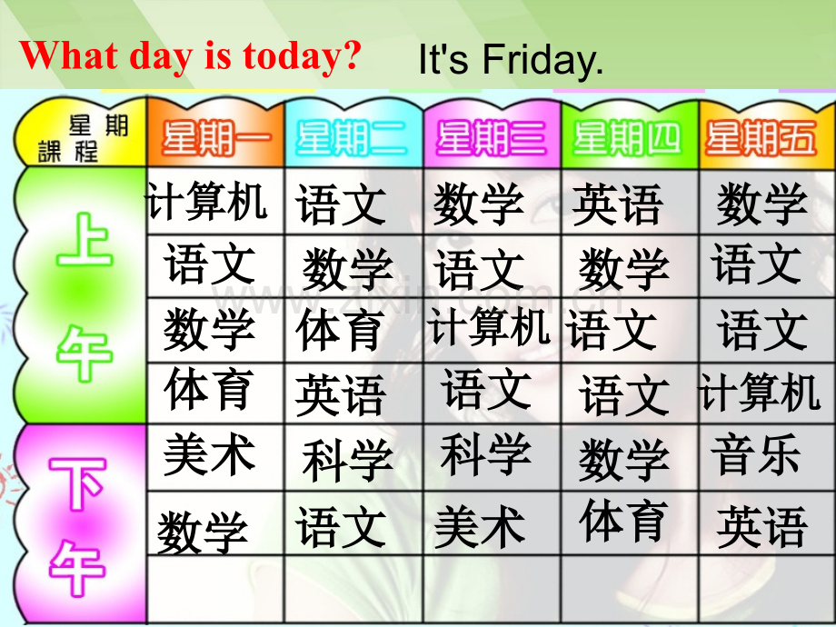 鲁科版四年级Unit3Lesson1Whatdayistoday.pptx_第3页