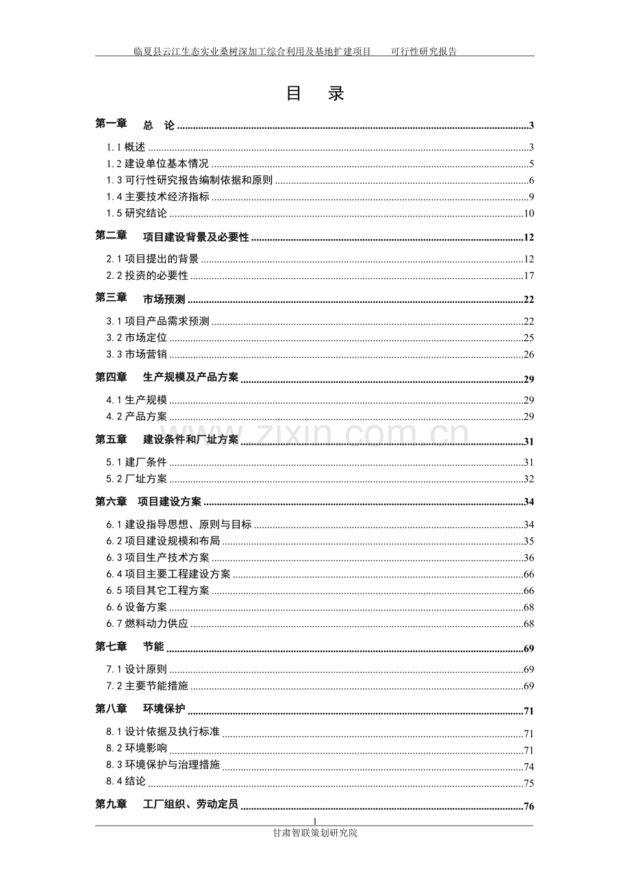 云江桑树深加工综合利用及基地扩建项目可行性研究报告.doc_第1页