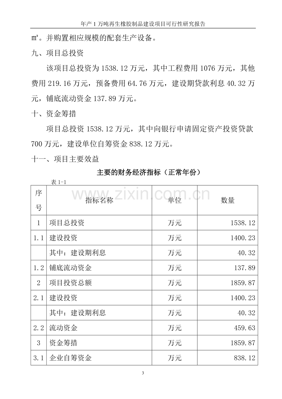 年产1万吨再生橡胶制品建设项目申请建设申请建设可行性研究分析报告.doc_第3页