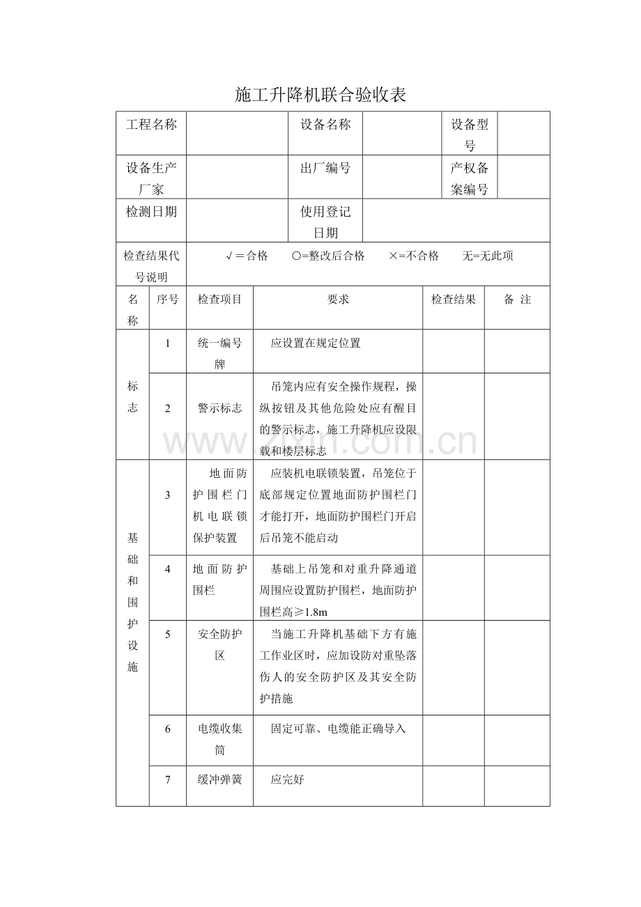 施工升降机联合验收表.doc_第1页