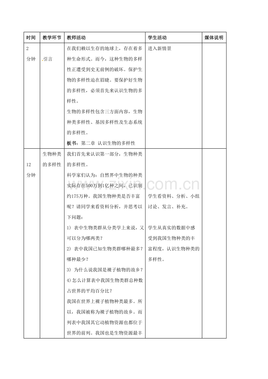 八年级生物上册-62-认识生物的多样性教案-新版新人教版1.doc_第2页